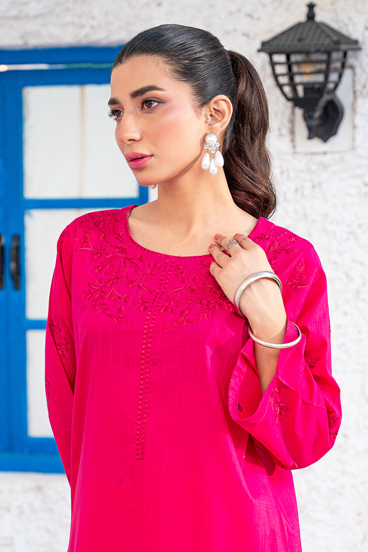 Magenta - Elara RTW Embroidered Lawn | 2pc