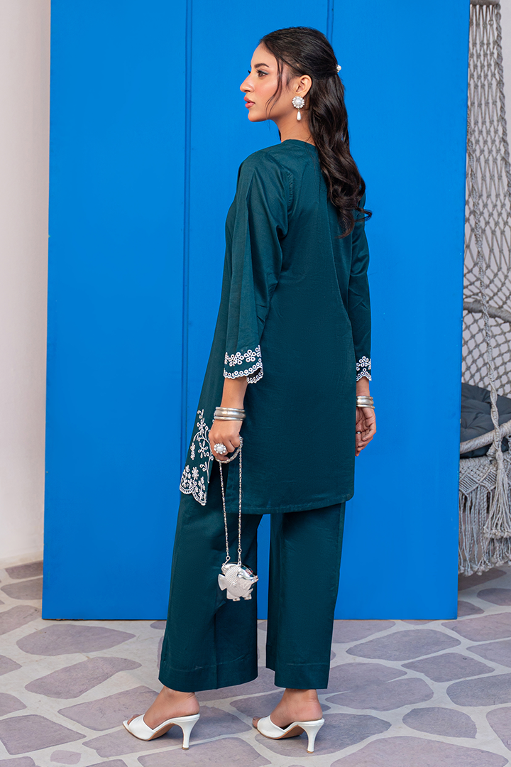 Marine - Elara RTW Embroidered Lawn | 2pc