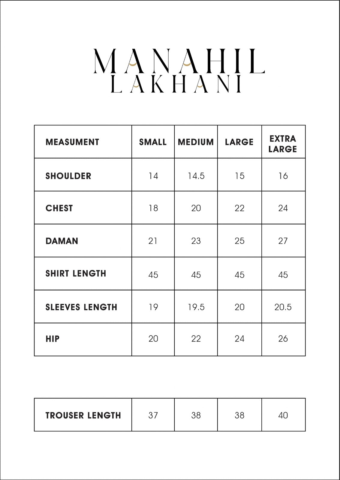 Size Chart